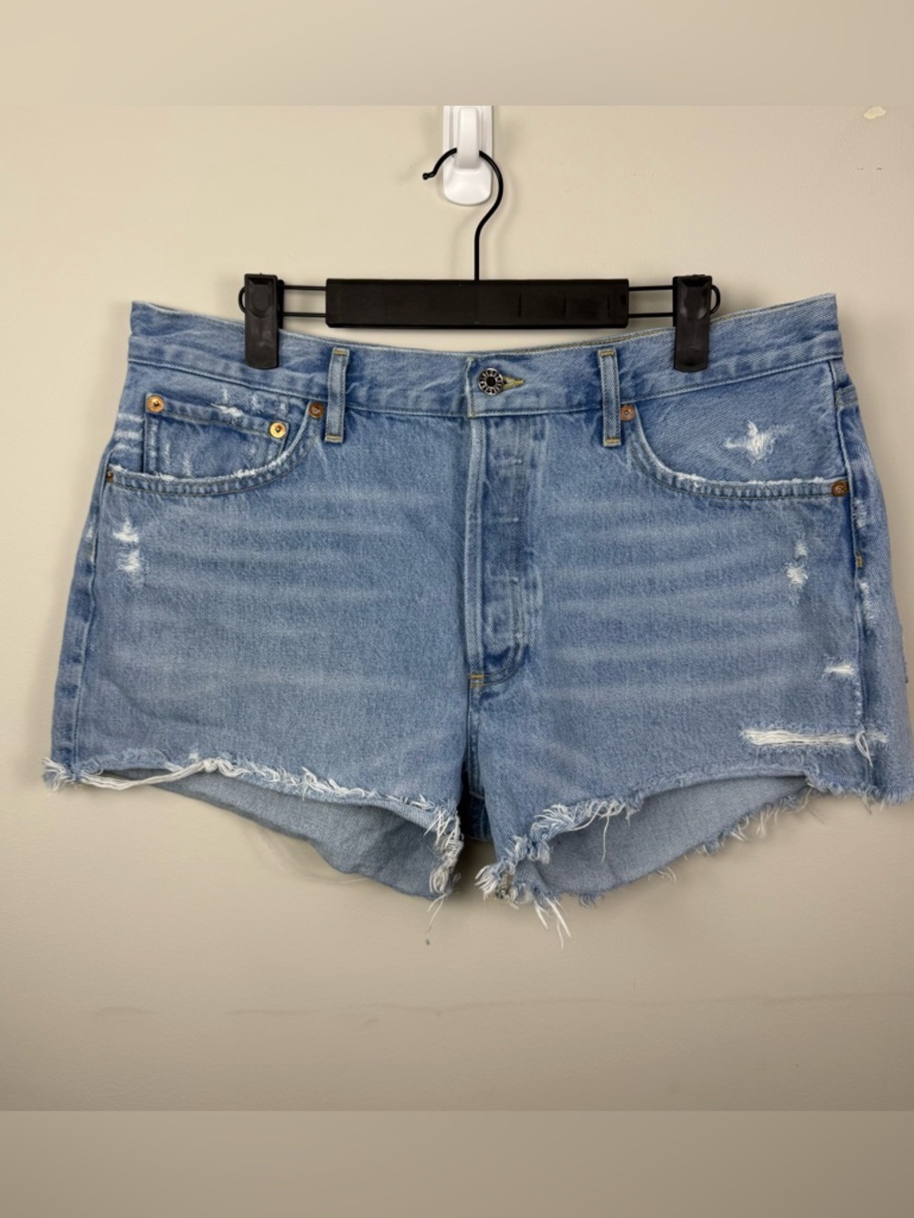 AGOLDE Women’s Parker Cutoff Denim Shorts, Color: Swapmeet, Size: 31